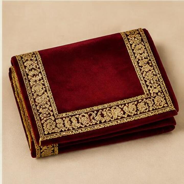 Maroon Velvet Pooja Aasan